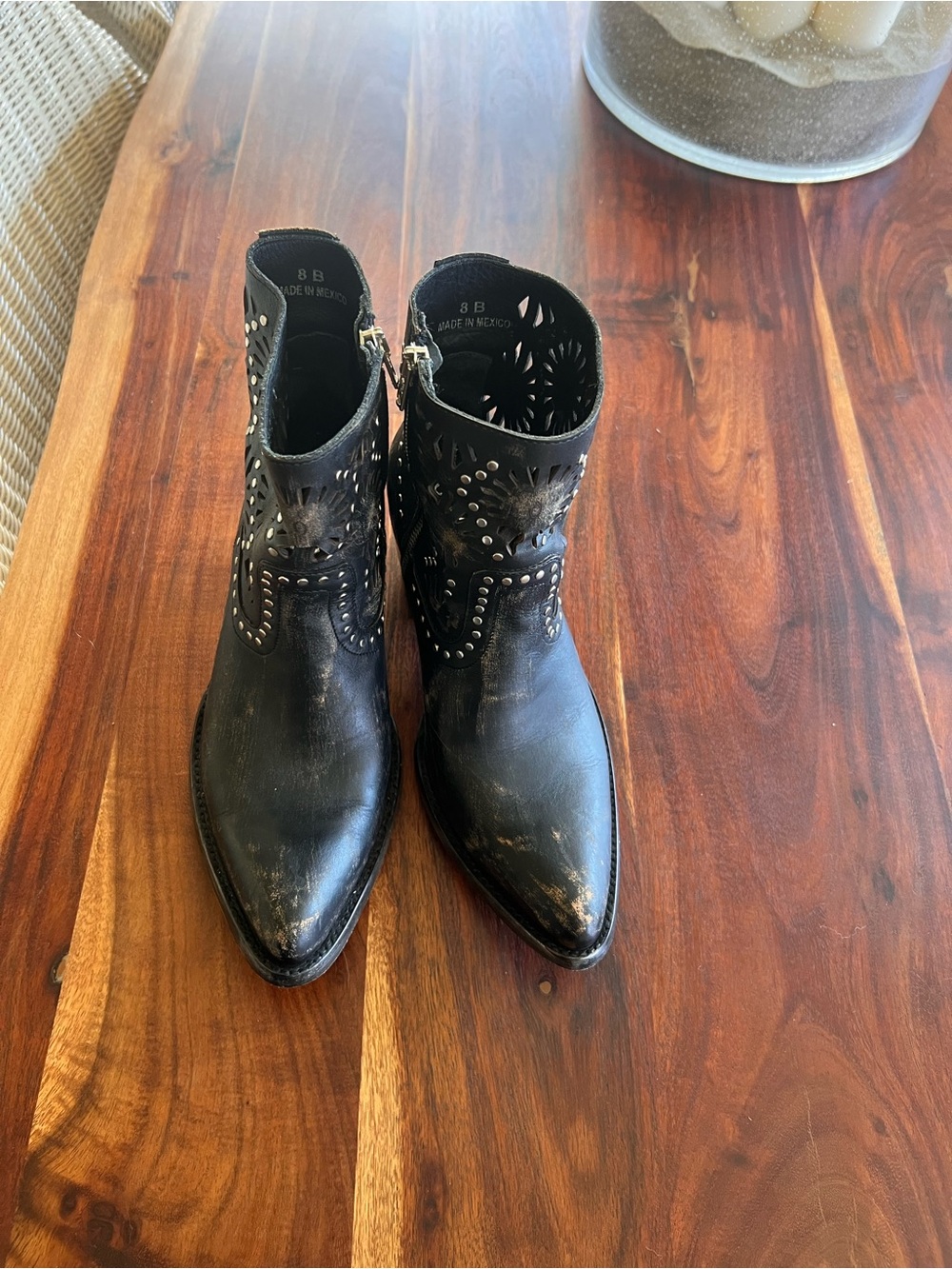 Old Gringo Black Studded Cutout Ankle Boots